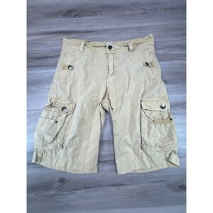 Blue Rag Mens Tan‎ Khaki Cargo Shorts Size 34 Relaxed Fit Cotton Utility Rugged